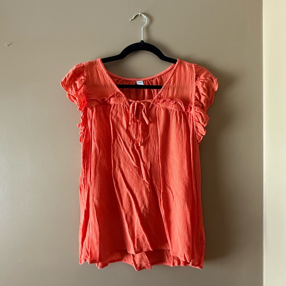 Old Navy Pink Flutter Sleeve Blouse